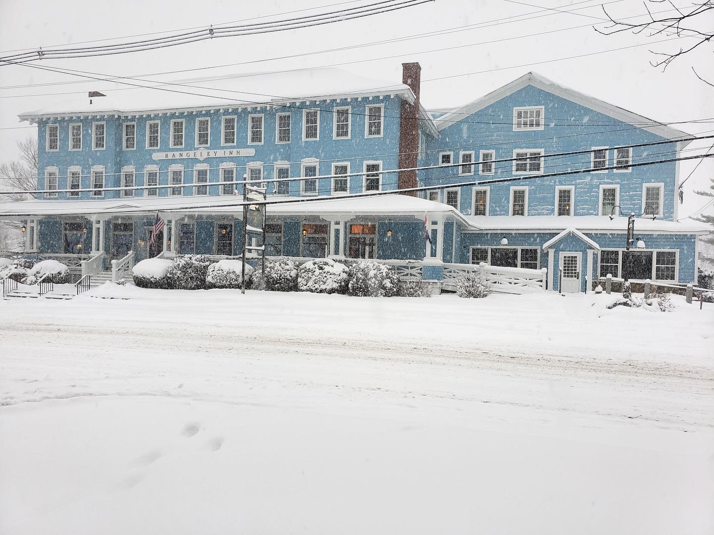 snow day at the Rangeley Inn